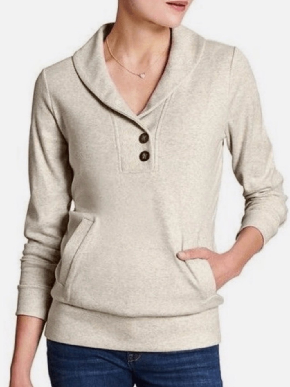 Shawl-collar pullover sweater